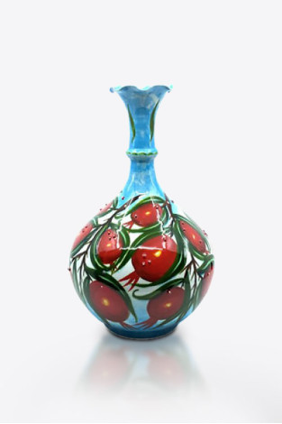 30 cm Teardrop Vase with Pomegranate 2